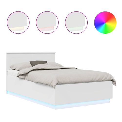 Рамка за легло с таблото Бяло 135 x 190 cm Инженерно дърво