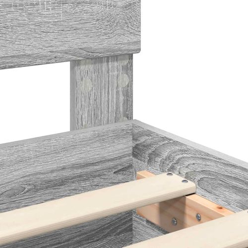 Рамка за легло Сив Сонома 135 x 190 cm Инженерно дърво