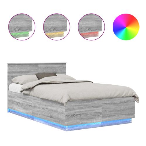 Рамка за легло Сив Сонома 120 x 200 cm Инженерно дърво