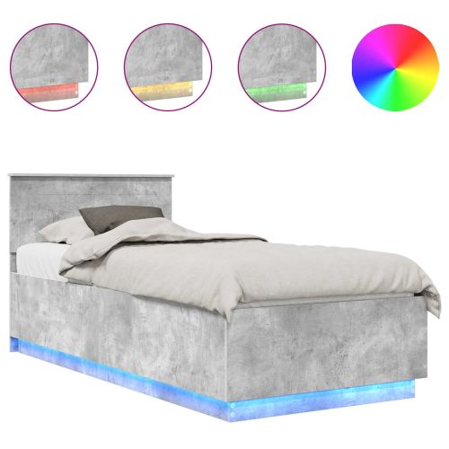 Рамка за легло Циментено сиво 70 x 190 cm Инженерно дърво