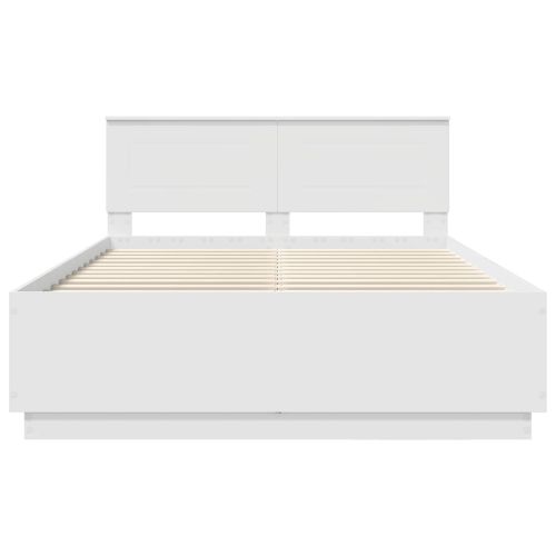 Рамка за легло с таблото Бяло 160 x 200 cm Инженерно дърво