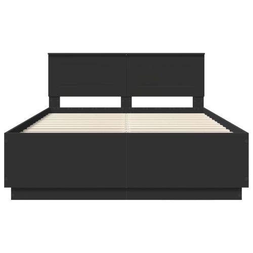 Рамка за легло с таблото Черно 140 x 190 cm Инженерно дърво