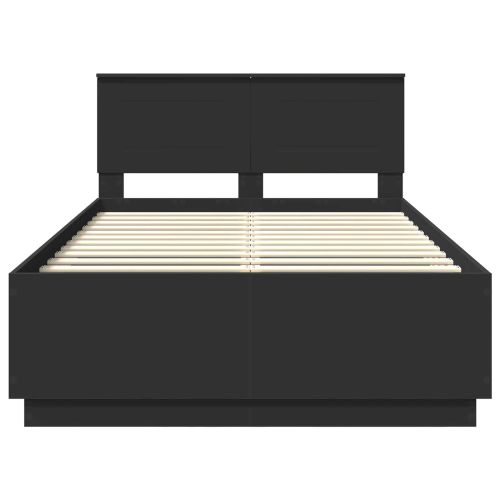 Рамка за легло с таблото Черно 120 x 200 cm Инженерно дърво