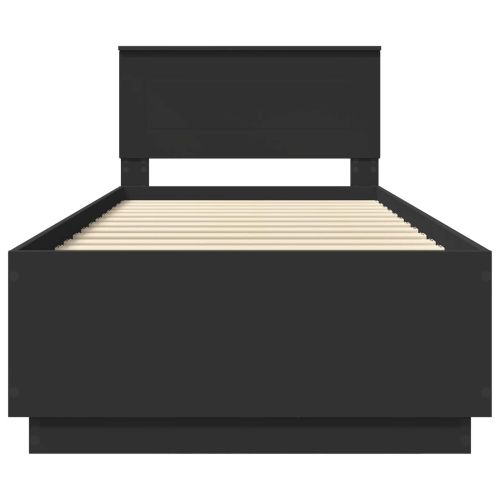 Рамка за легло с таблото Черно 90 x 190 cm Инженерно дърво