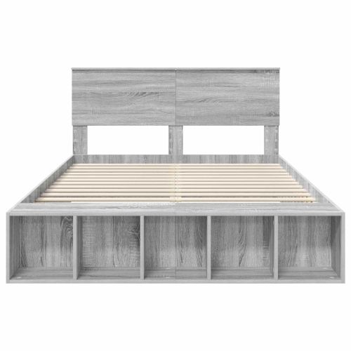 Рамка за легло с рафт Сив Сонома 150 x 200 cm Инженерно дърво