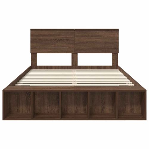Рамка за легло с рафт Кафяв дъб 150 x 200 cm Инженерно дърво