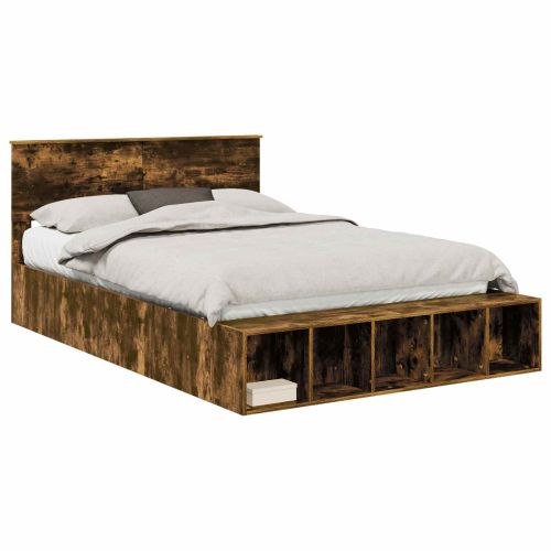 Рамка за легло с рафт Димян дъб 140 x 190 cm Инженерно дърво