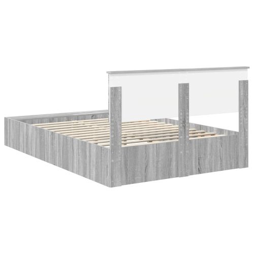 Рамка за легло с рафт Сив Сонома 140 x 190 cm Инженерно дърво