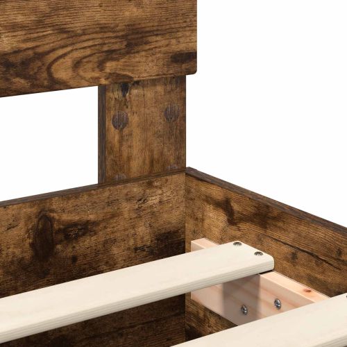 Рамка за легло с рафт Димян дъб 135 x 190 cm Инженерно дърво