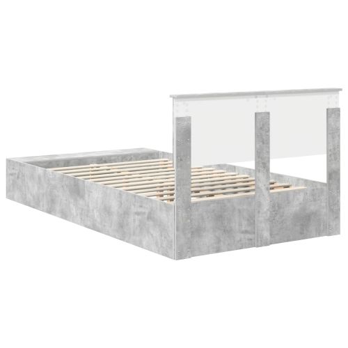 Рамка за легло Циментено сиво 120 x 190 cm Инженерно дърво