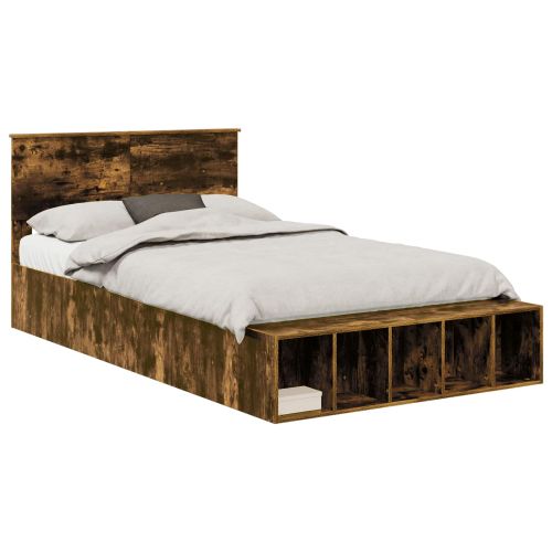 Рамка за легло с рафт Димян дъб 120 x 200 cm Инженерно дърво