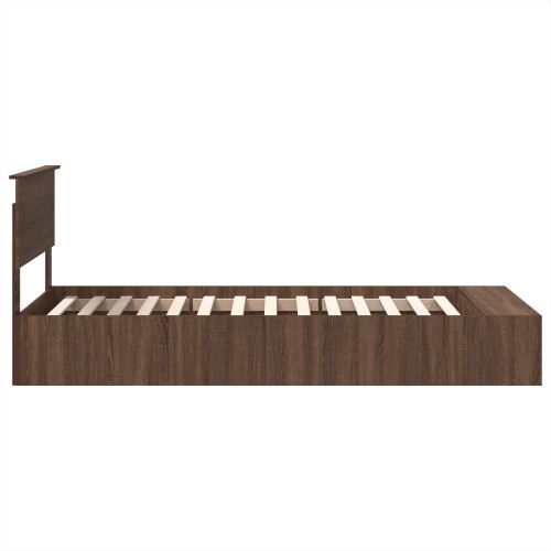 Рамка за легло с рафт Кафяв дъб 90 x 190 cm Инженерно дърво