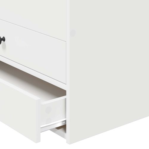 Легло-диван с чекмедже Бял и черен 100 x 200 cm Инженерно дърво