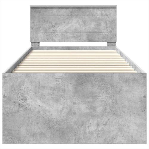 Легло-диван Сив бетон и черно 100 x 200 cm Инженерно дърво