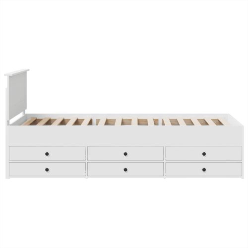 Легло-диван с чекмедже Бял и черен 75 x 190 cm Инженерно дърво