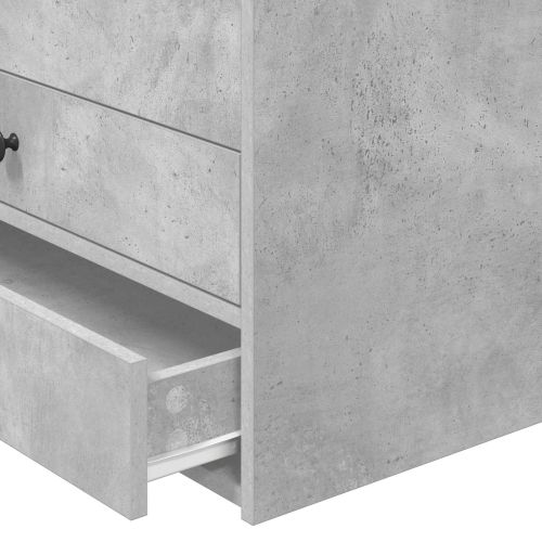 Легло-диван Сив бетон и черно 75 x 190 cm Инженерно дърво