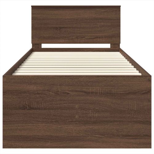 Легло-диван Димящ дъб и черно 75 x 190 cm Инженерно дърво