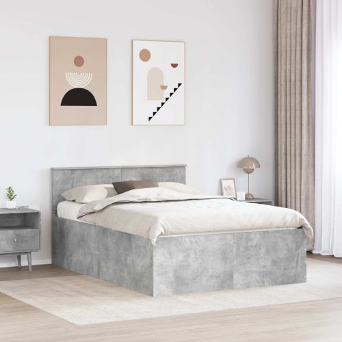 Рамка за легло Циментено сиво 160 x 200 cm Инженерно дърво