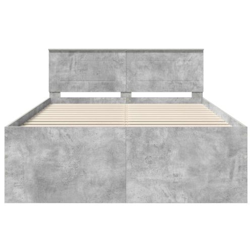 Рамка за легло Циментено сиво 160 x 200 cm Инженерно дърво