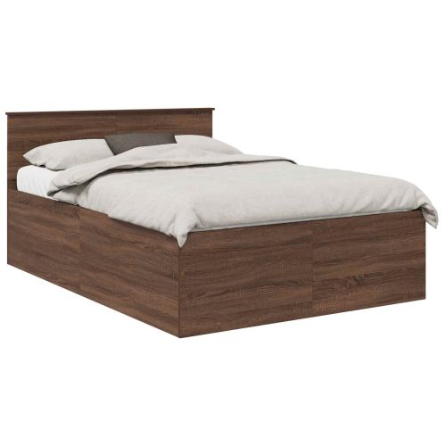 Рамка за легло с таблото Кафяв дъб 140 x 200 cm Инженерно дърво