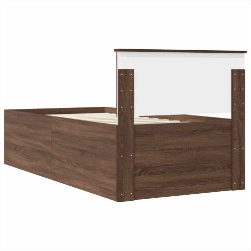 Рамка за легло с таблото Кафяв дъб 120 x 200 cm Инженерно дърво