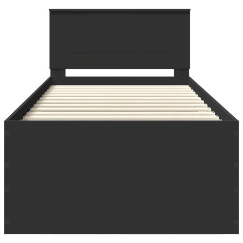 Рамка за легло с таблото Черно 90 x 190 cm Инженерно дърво