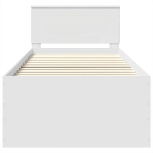 Рамка за легло с таблото Бяло 90 x 200 cm Инженерно дърво