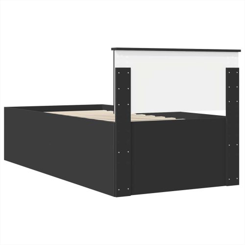 Рамка за легло с таблото Черно 90 x 200 cm Инженерно дърво