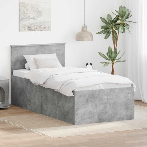 Рамка за легло Циментено сиво 75 x 190 cm Инженерно дърво