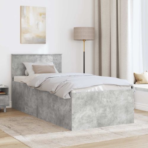 Рамка за легло Циментено сиво 75 x 190 cm Инженерно дърво