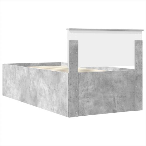 Рамка за легло Циментено сиво 75 x 190 cm Инженерно дърво