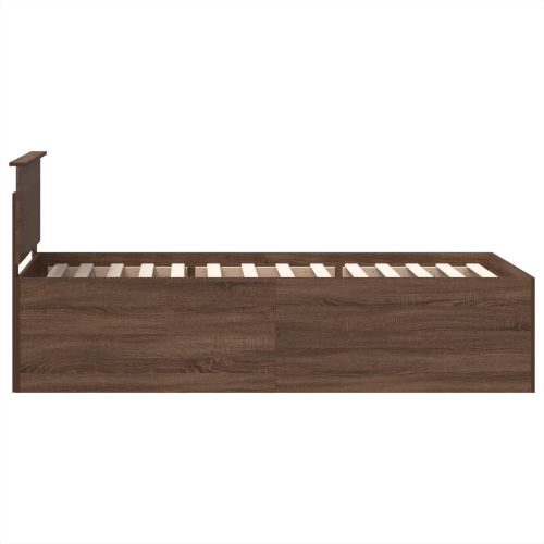 Рамка за легло с таблото Кафяв дъб 75 x 190 cm Инженерно дърво