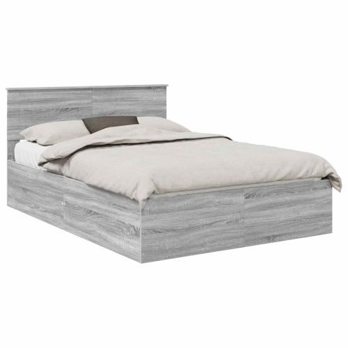 Рамка за легло Сив Сонома 140 x 200 cm Инженерно дърво