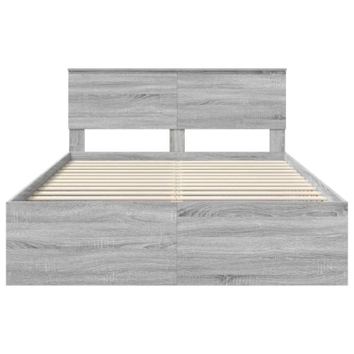 Рамка за легло Сив Сонома 140 x 200 cm Инженерно дърво