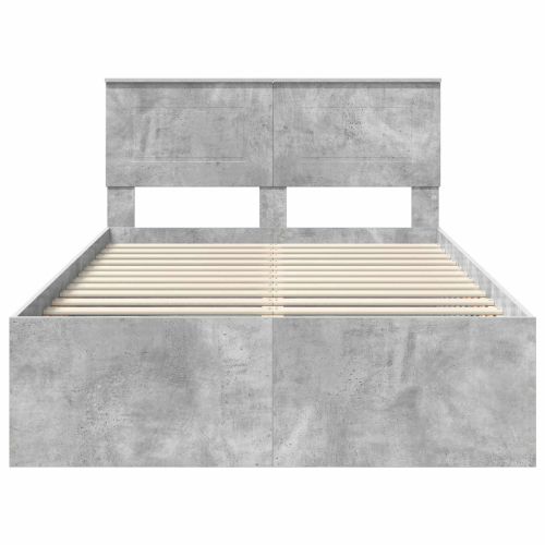 Рамка за легло Циментено сиво 135 x 190 cm Инженерно дърво
