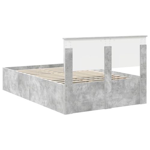 Рамка за легло Циментено сиво 135 x 190 cm Инженерно дърво