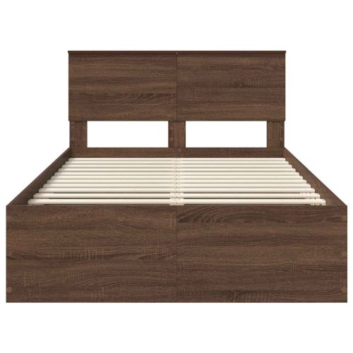 Рамка за легло с таблото Кафяв дъб 135 x 190 cm Инженерно дърво