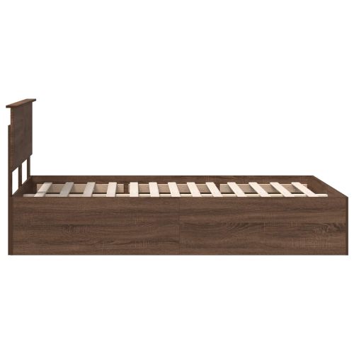Рамка за легло с таблото Кафяв дъб 135 x 190 cm Инженерно дърво