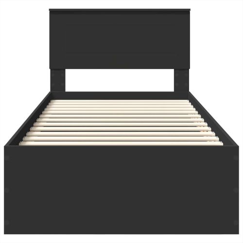 Рамка за легло с таблото Черно 90 x 190 cm Инженерно дърво