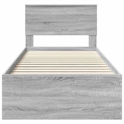 Рамка за легло с таблото Сив Сонома 75 x 190 cm Инженерно дърво