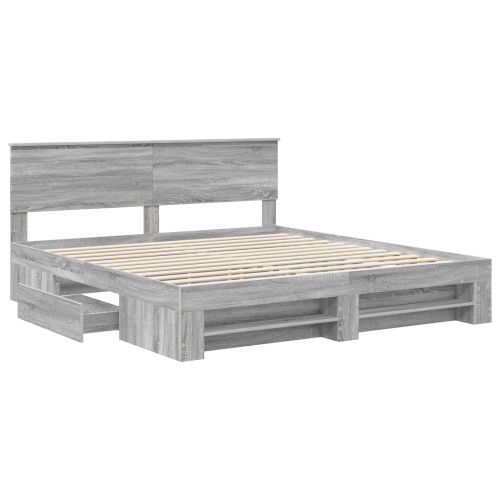 Рамка за легло Сив Сонома 180 x 200 cm Инженерно дърво