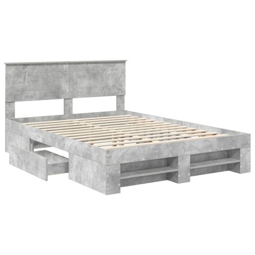 Рамка за легло Циментено сиво 160 x 200 cm Инженерно дърво