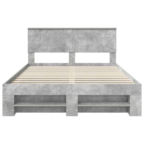 Рамка за легло Циментено сиво 160 x 200 cm Инженерно дърво