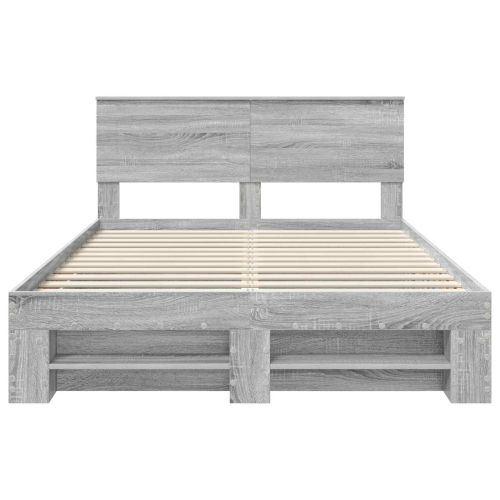 Рамка за легло Сив Сонома 160 x 200 cm Инженерно дърво