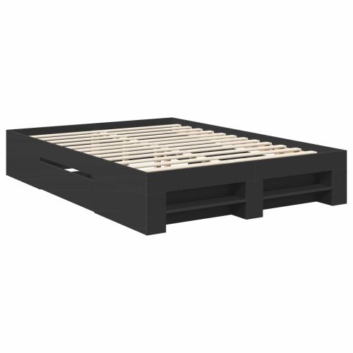 Рамка за легло с таблото Черно 150 x 200 cm Инженерно дърво