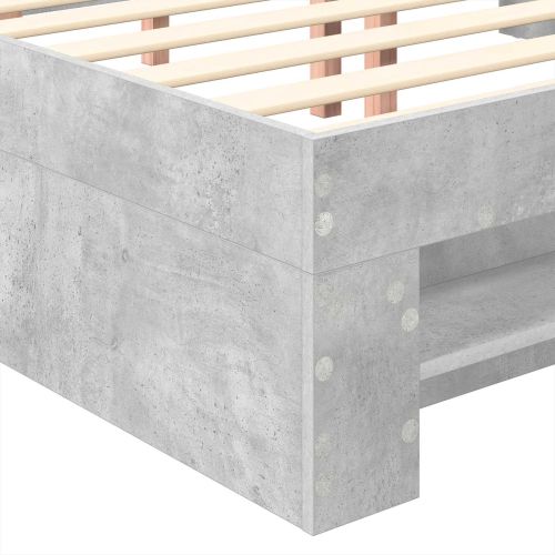 Рамка за легло Циментено сиво 150 x 200 cm Инженерно дърво
