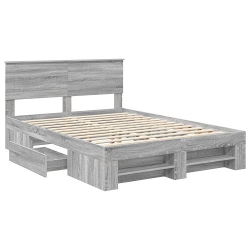 Рамка за легло Сив Сонома 150 x 200 cm Инженерно дърво