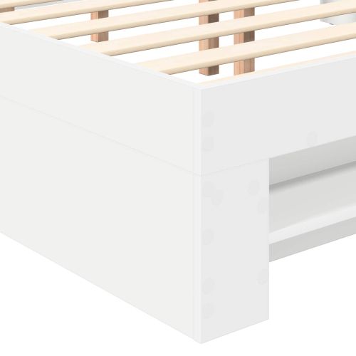 Рамка за легло с таблото Бяло 140 x 200 cm Инженерно дърво