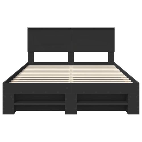 Рамка за легло с таблото Черно 140 x 200 cm Инженерно дърво