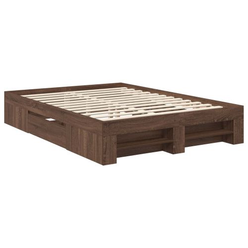 Рамка за легло с таблото Кафяв дъб 140 x 200 cm Инженерно дърво
